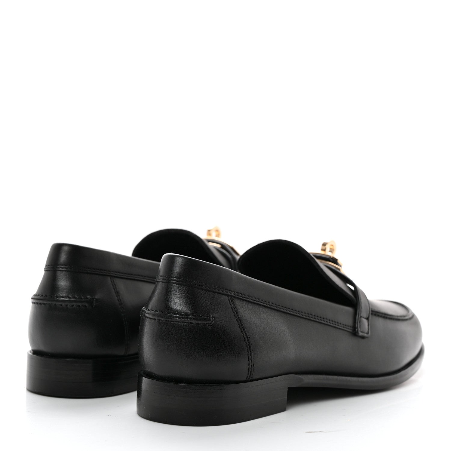 Hermes Calfskin Womens Destin Loafers 37 Black 4 of 12