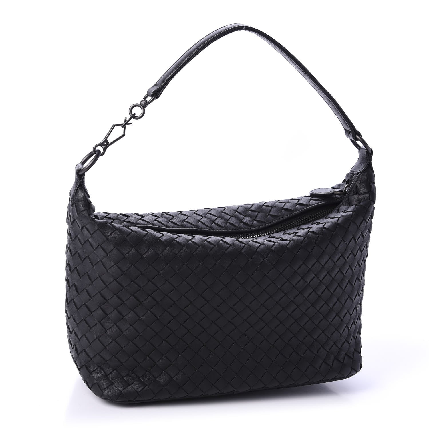 Bottega Veneta Nappa Intrecciato Small Shoulder Bag Black 3 of 11