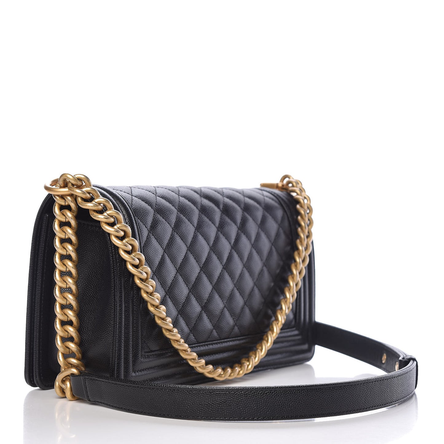 Caviar Quilted Medium Boy Flap Black