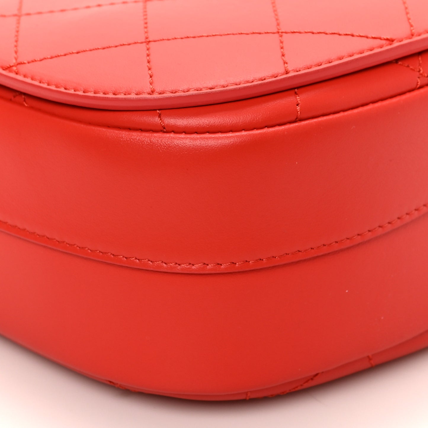 Calfskin Stitched Ring My Bag Flap Crossbody Red