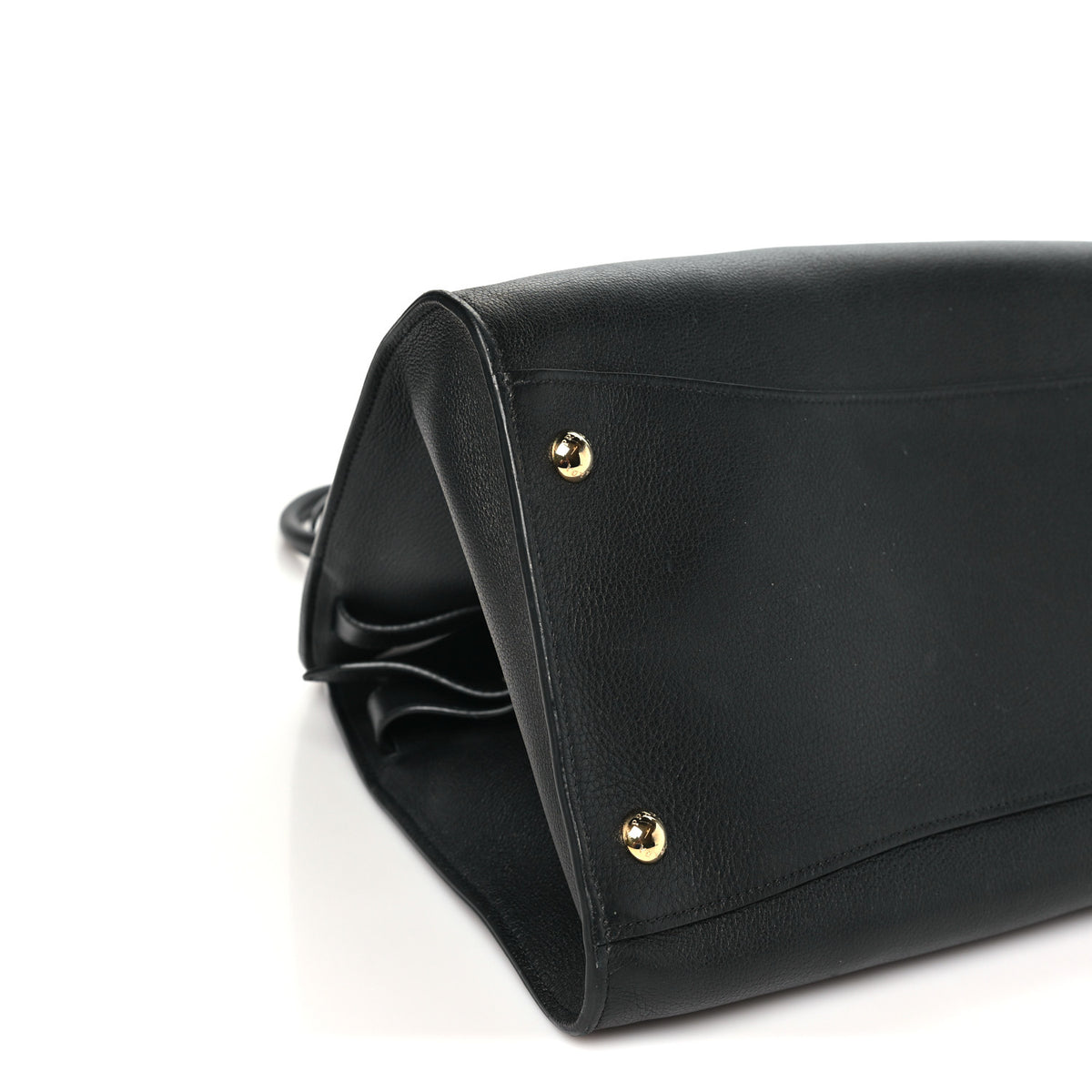 Soft Grain Calfskin Large Tote Bag Black