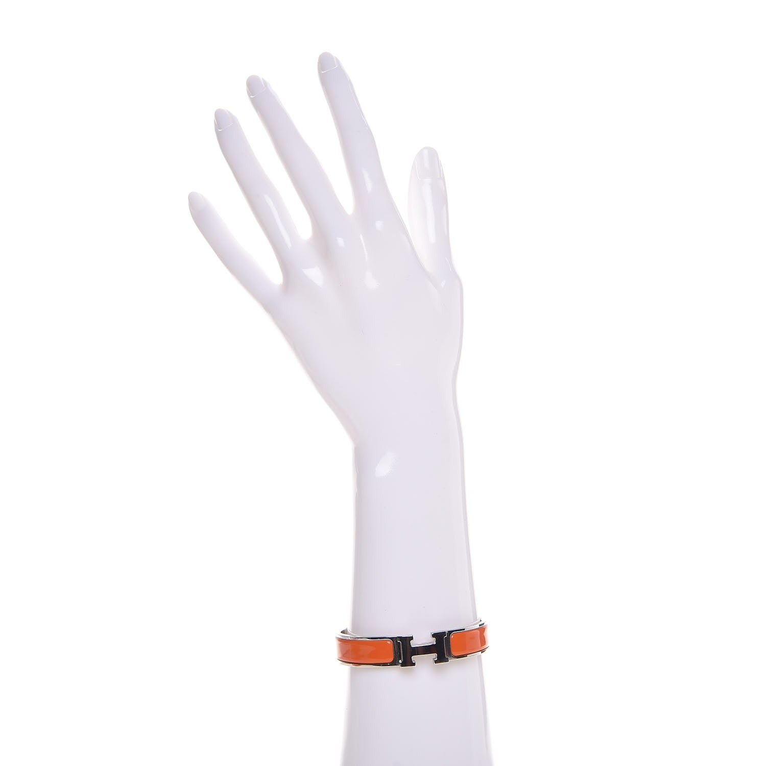 Hermes Enamel Narrow Clic Clac H Bracelet PM Orange 2 of 6