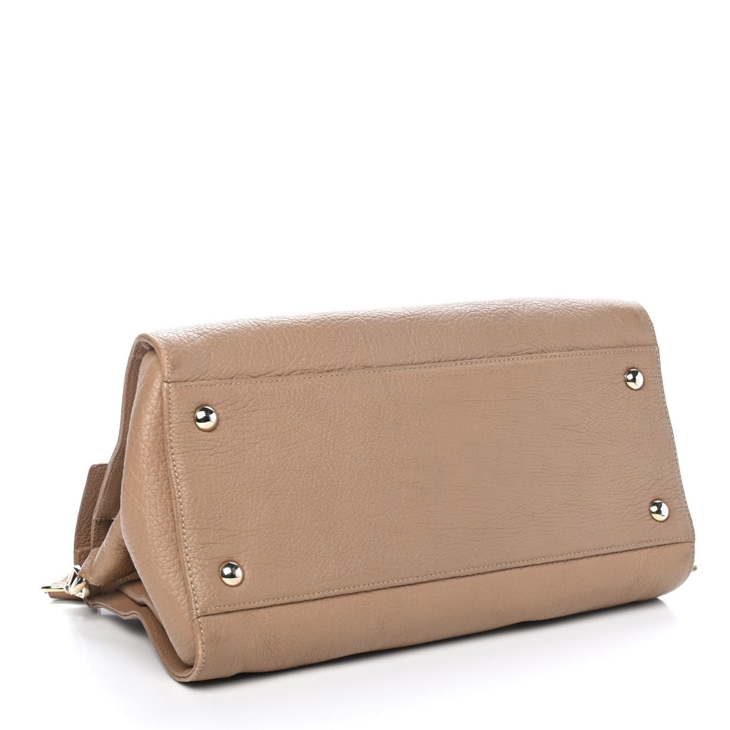 Grainy Calfskin Large Rosalie Satchel Nude