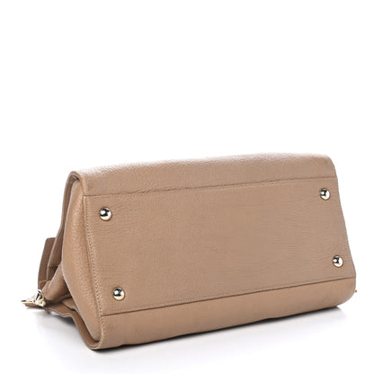 Jimmy Choo Grainy Calfskin Large Rosalie Satchel Nude 3 of 4