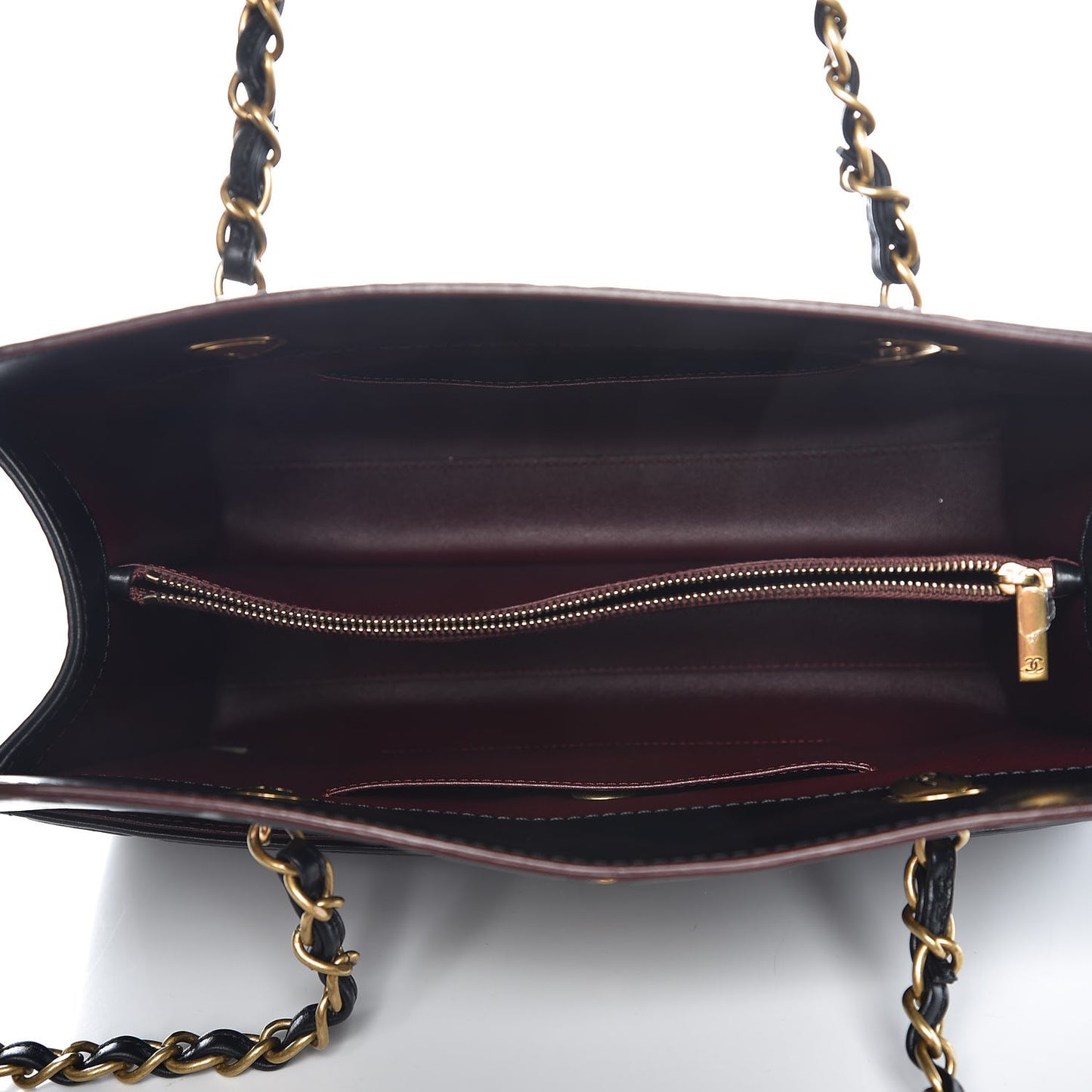 Calfskin Embossed Shopping Tote Black