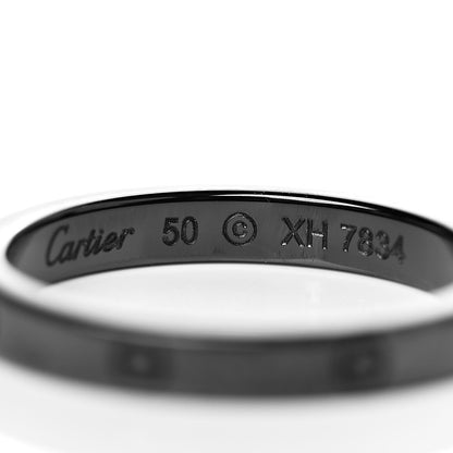 Cartier 18K White Gold Diamond Ceramic LOVE Ring Set 50 5.25 6 of 8