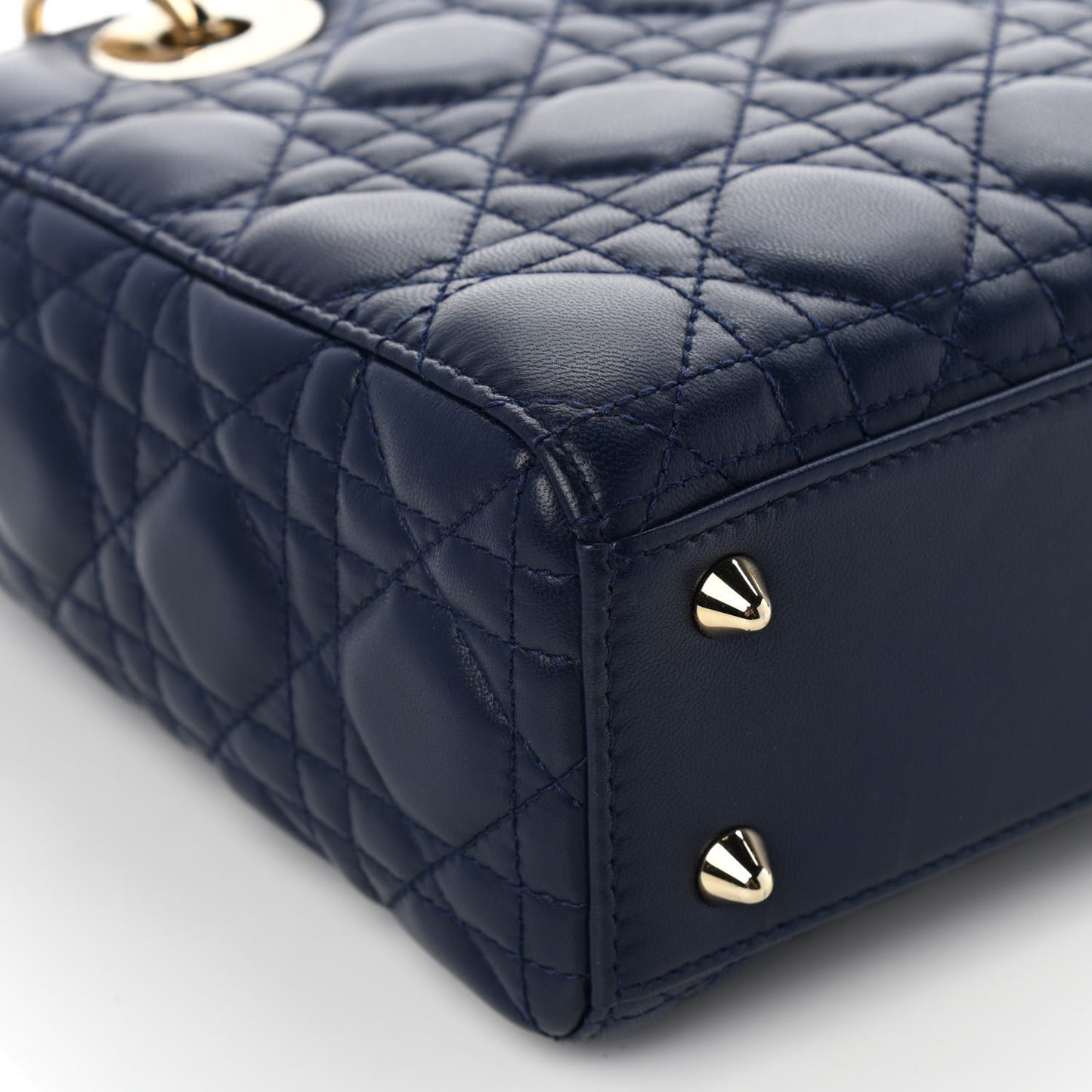 Lambskin Cannage Small Lucky Badges My Lady Dior Navy