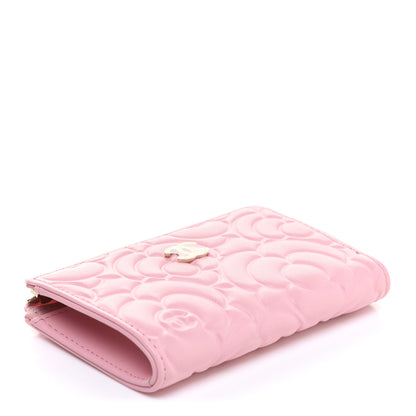 Chanel Lambskin Camellia Embossed Key Holder Case Pink 4 of 8