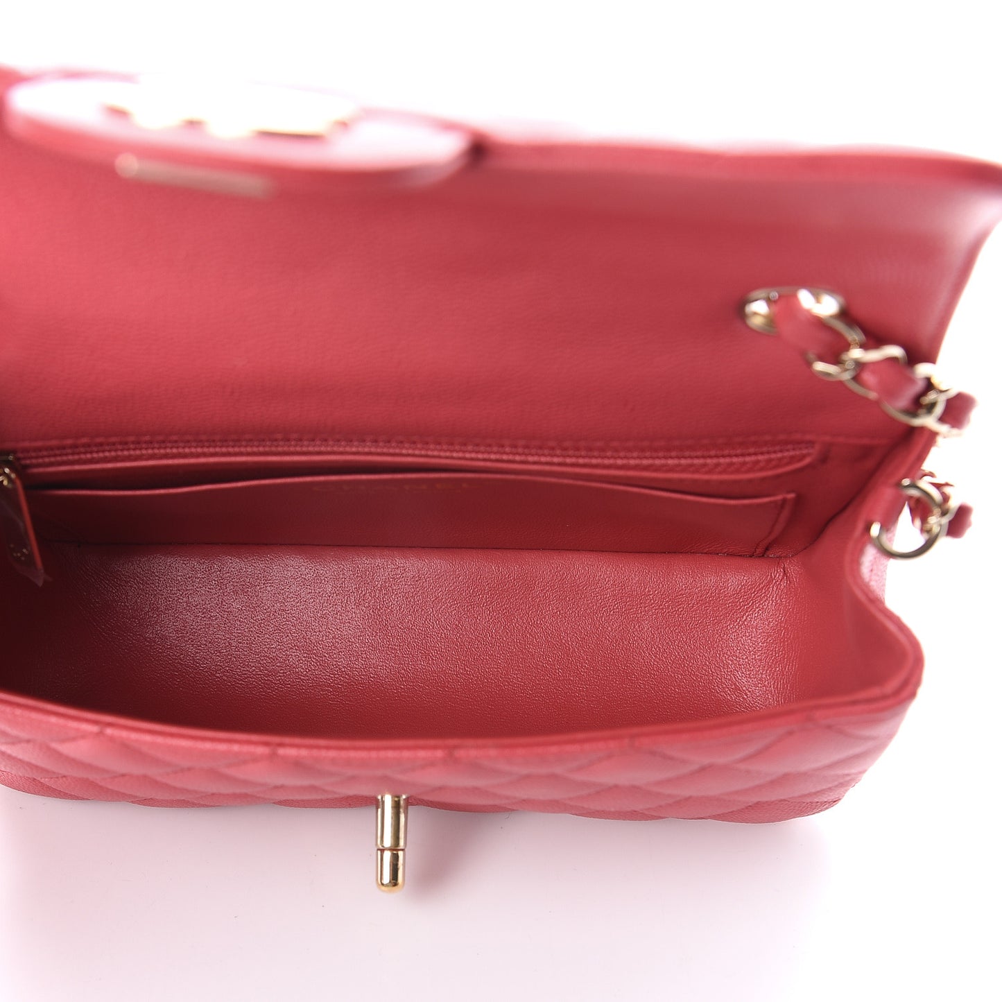 Caviar Quilted Mini Rectangular Flap Dark Pink