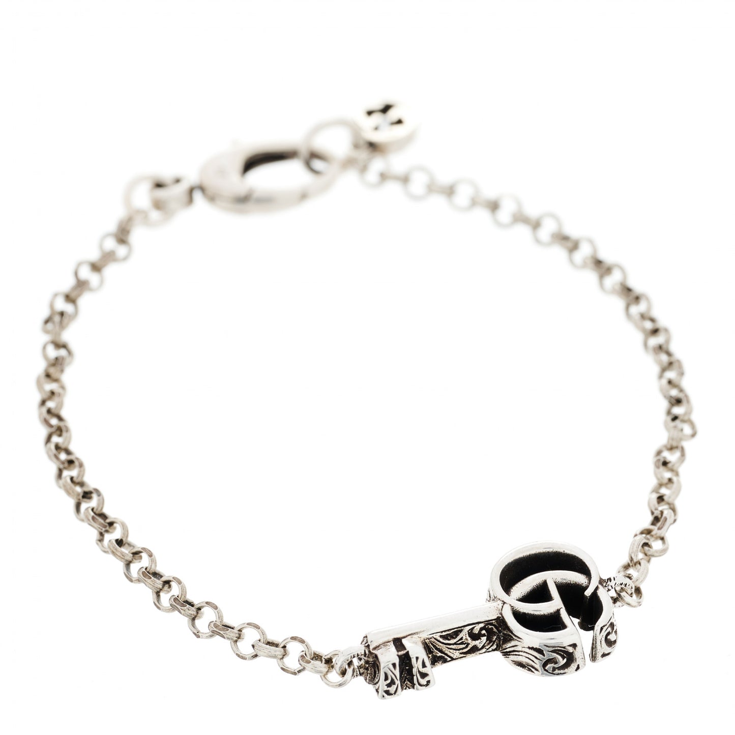 Sterling Silver Double G Key Bracelet