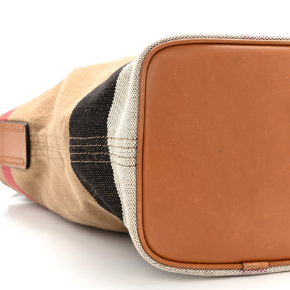 Burberry Canvas Mega Check Mini Ashby Hobo Saddle Brown 8 of 10