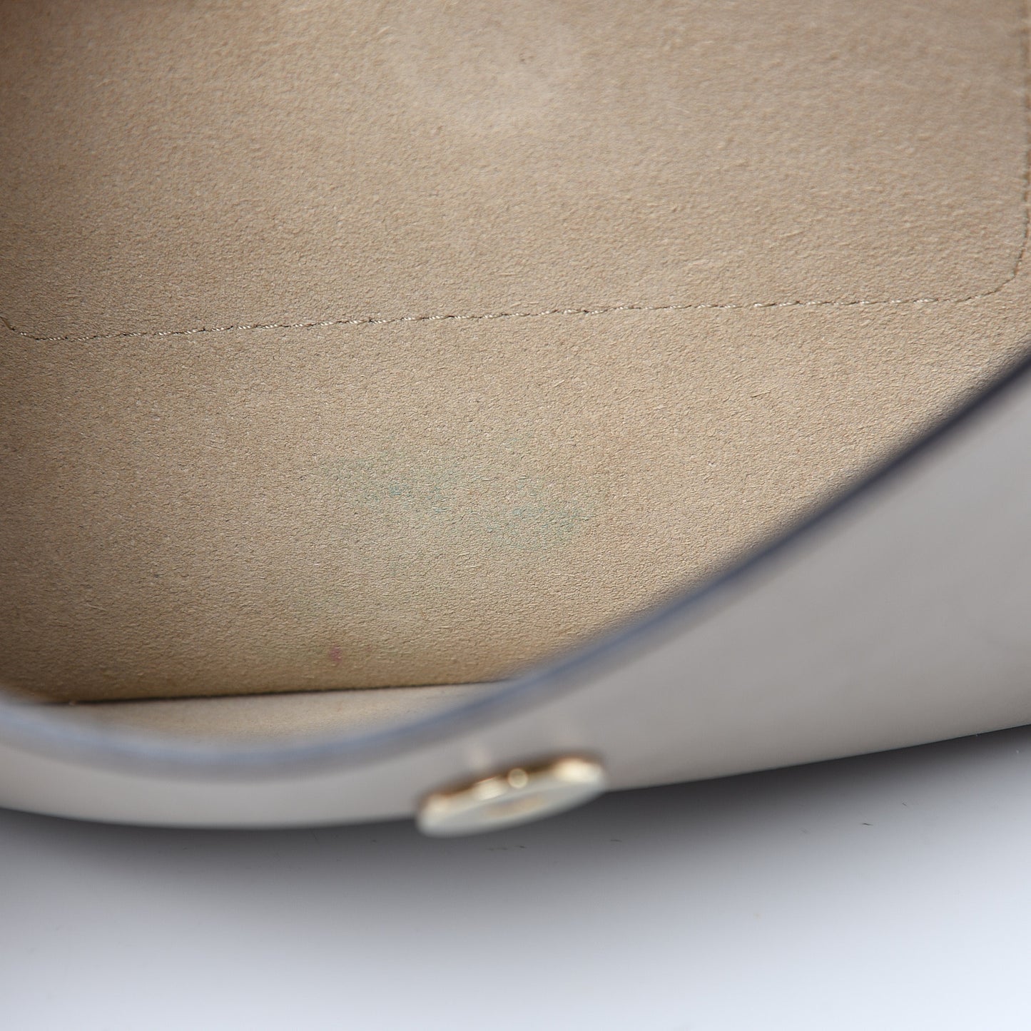 Suede Calfskin Small Faye Shoulder Bag Motty Grey
