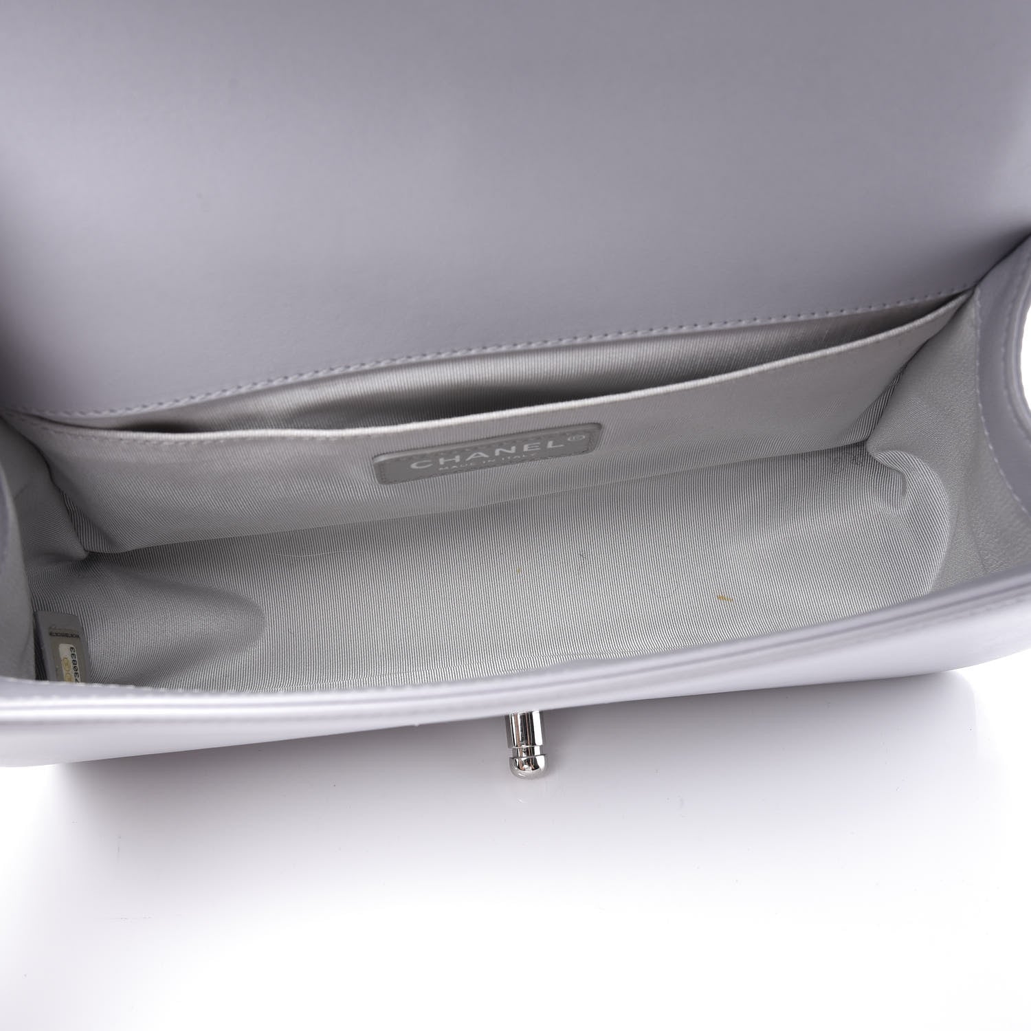 Chanel Calfskin Quilted Medium Boy Flap Light Grey 4 of 10