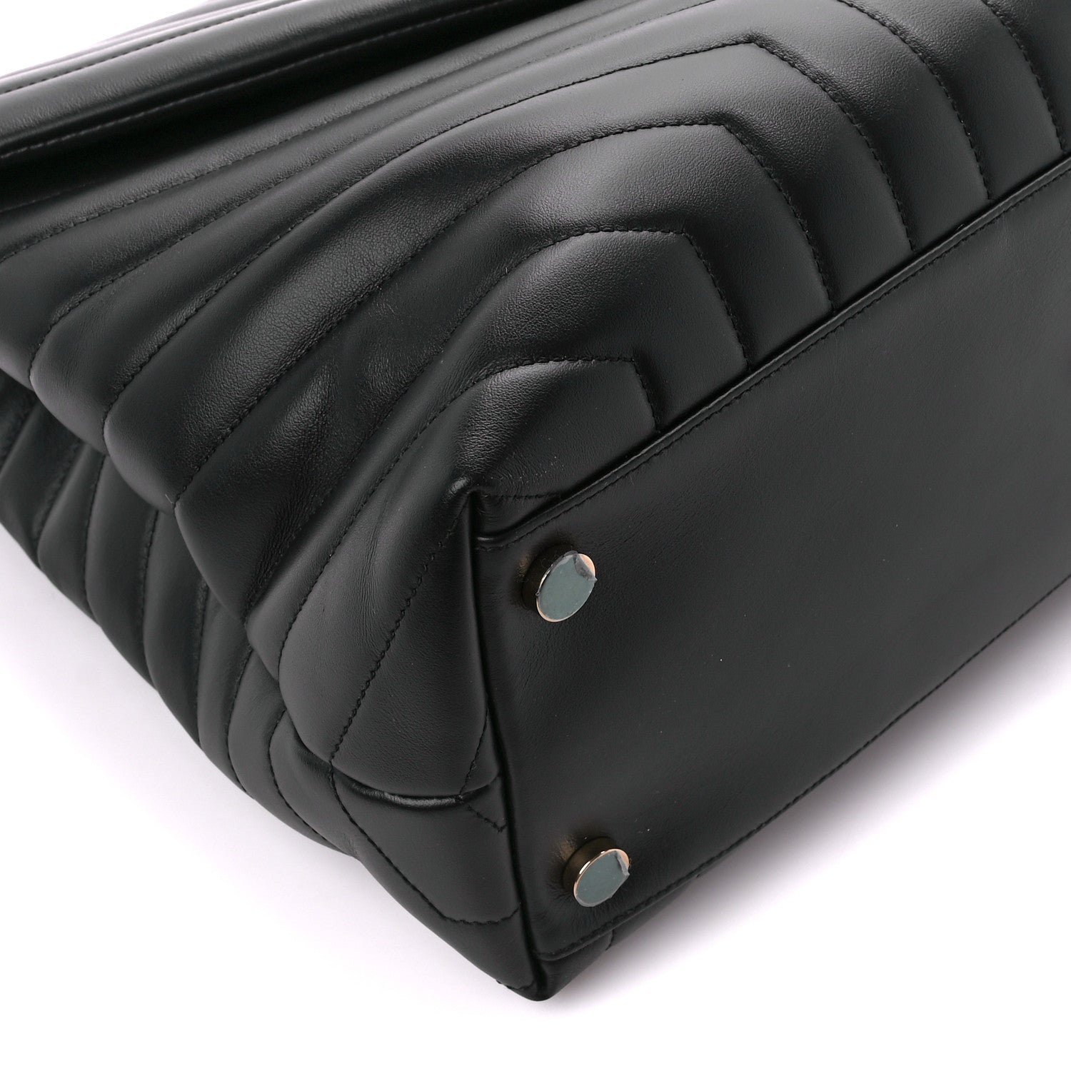 Saint Laurent Calfskin Y Quilted Monogram Large Loulou Chain Satchel Black 11 of 12