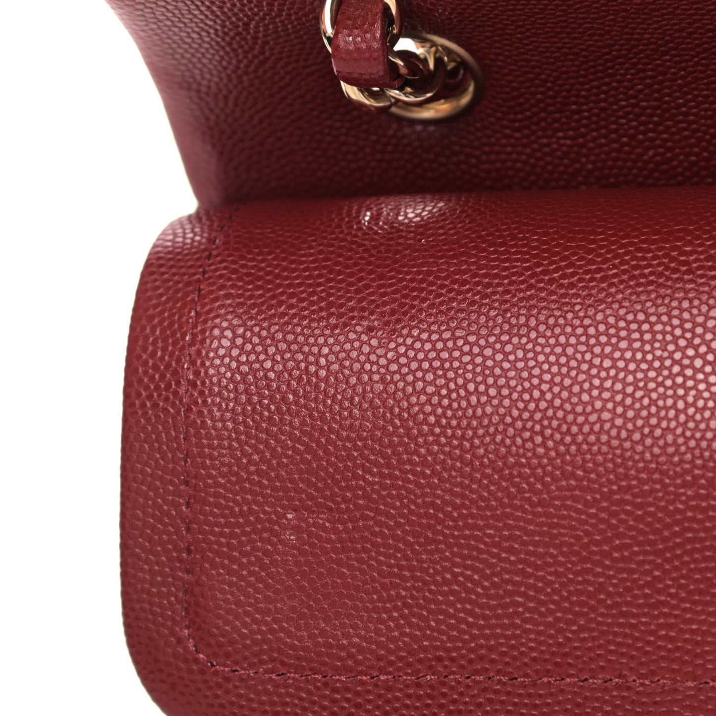 Caviar Quilted Small Double Flap Burgundy