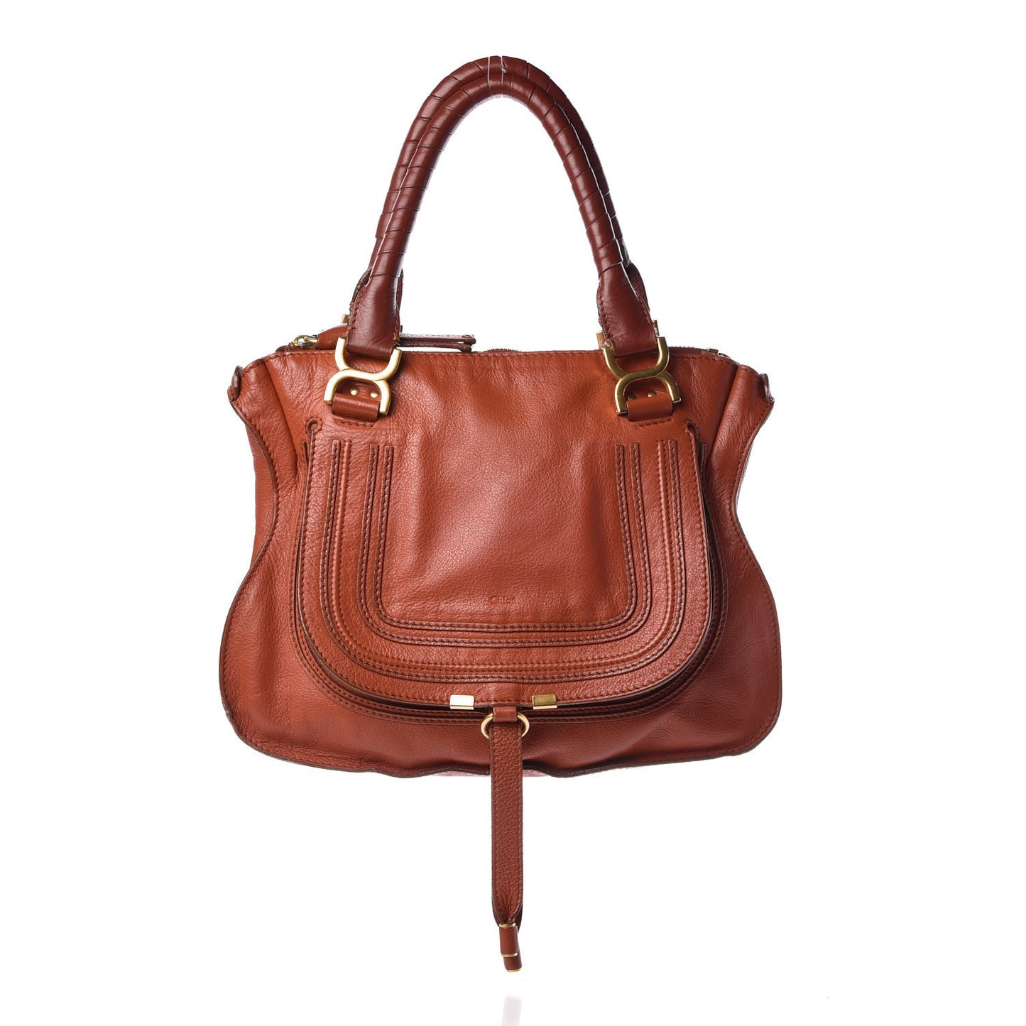 Calfskin Medium Marcie Satchel Red Bush