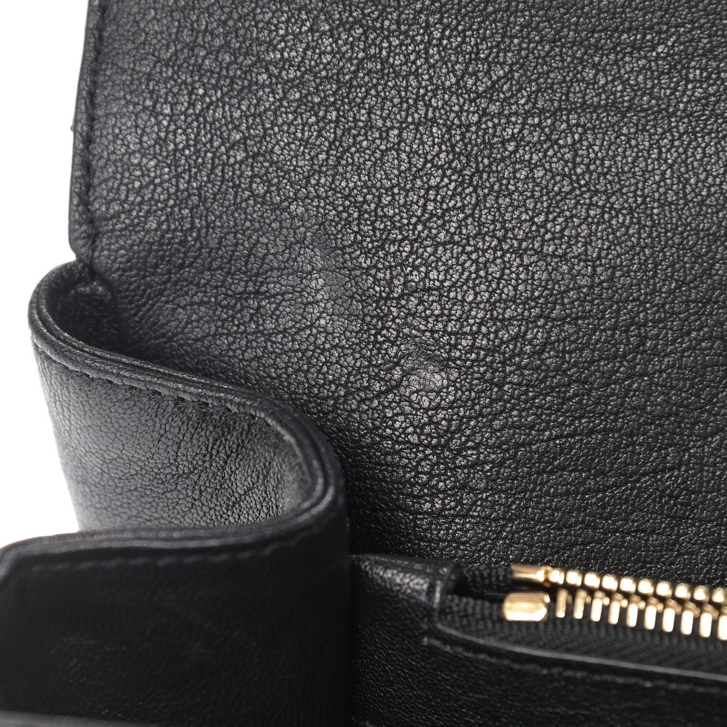 Sheepskin Matelasse Chevron Monogram Large College Satchel Black