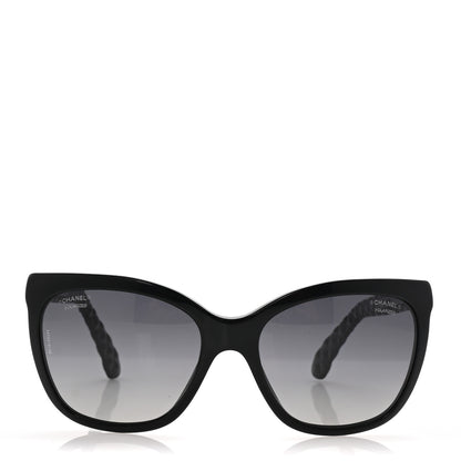 Chanel Acetate Quilted Polarized Butterfly CC Sunglasses 5288-Q Black 2 of 7