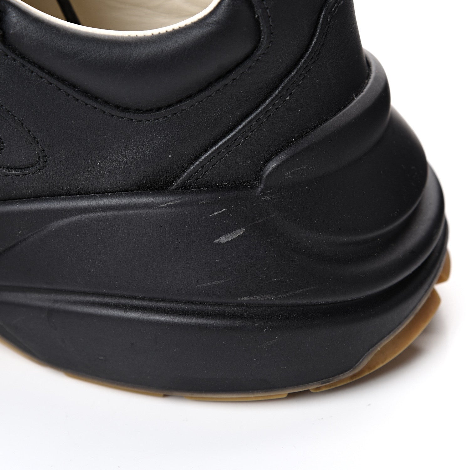 Gucci X SEGA Calfskin Logo Mens Rhyton Sneakers 8 Black 13 of 15