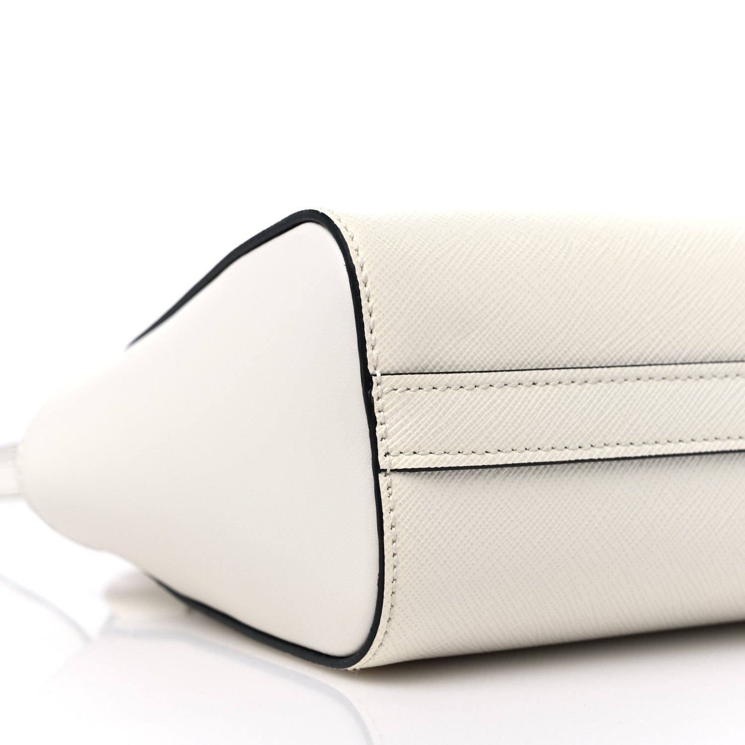 Prada Saffiano Soft Calfskin Mini Zippered Tote White 6 of 8
