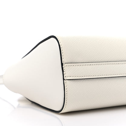 Prada Saffiano Soft Calfskin Mini Zippered Tote White 6 of 8