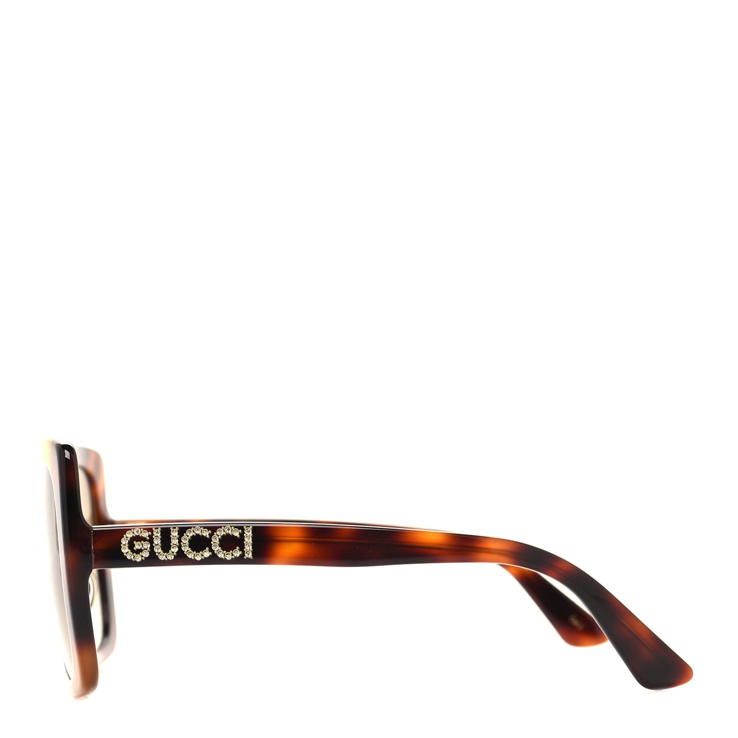 Acetate Square Frame Crystal Sunglasses GG 0418S Tortoiseshell