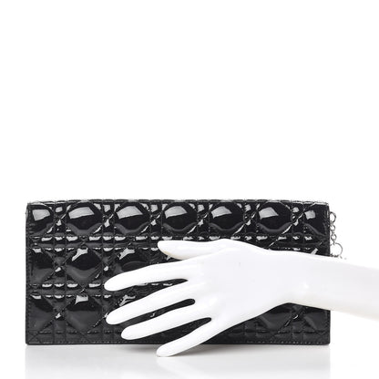 Christian Dior Patent Cannage Lady Dior Convertible Clutch Black 2 of 9