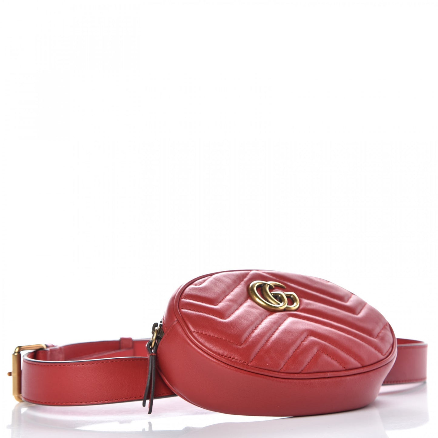 Calfskin Matelasse GG Marmont Belt Bag 95 38 Hibiscus Red