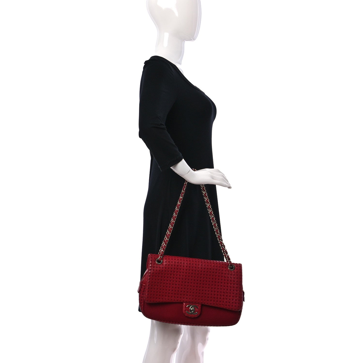 Chanel Perforated Lambskin Jumbo Easy Flap 2 of 13