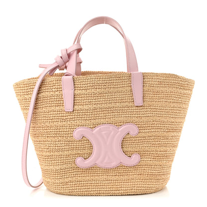 Celine Raffia Calfskin Triomphe Teen Panier Bleached Pink 1 of 9