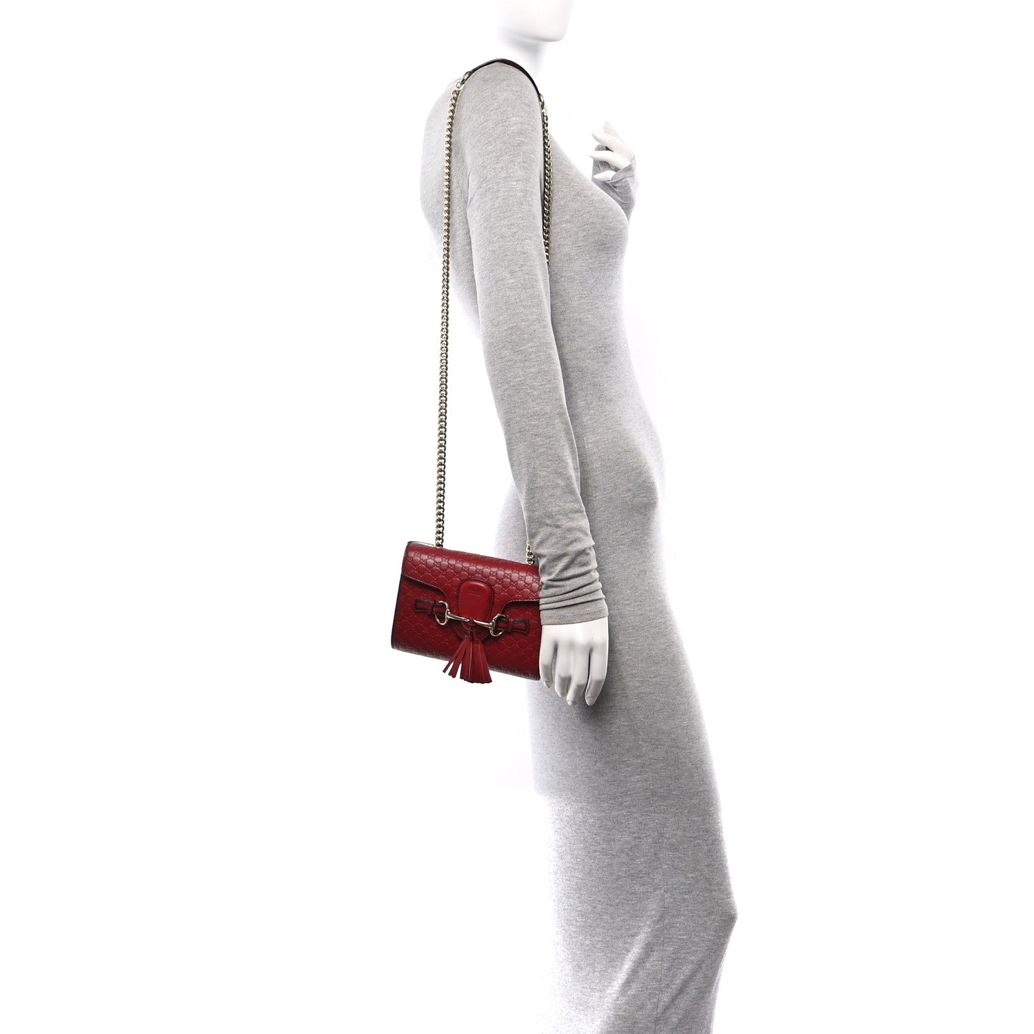Gucci Soft Microguccissima Mini Emily Chain Shoulder Bag Rosso 2 of 17
