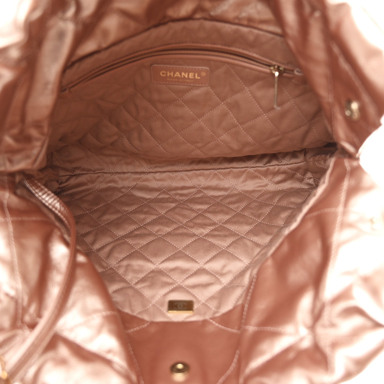Chanel Metallic Calfskin Quilted Small Chanel 22 Pink 6 of 12