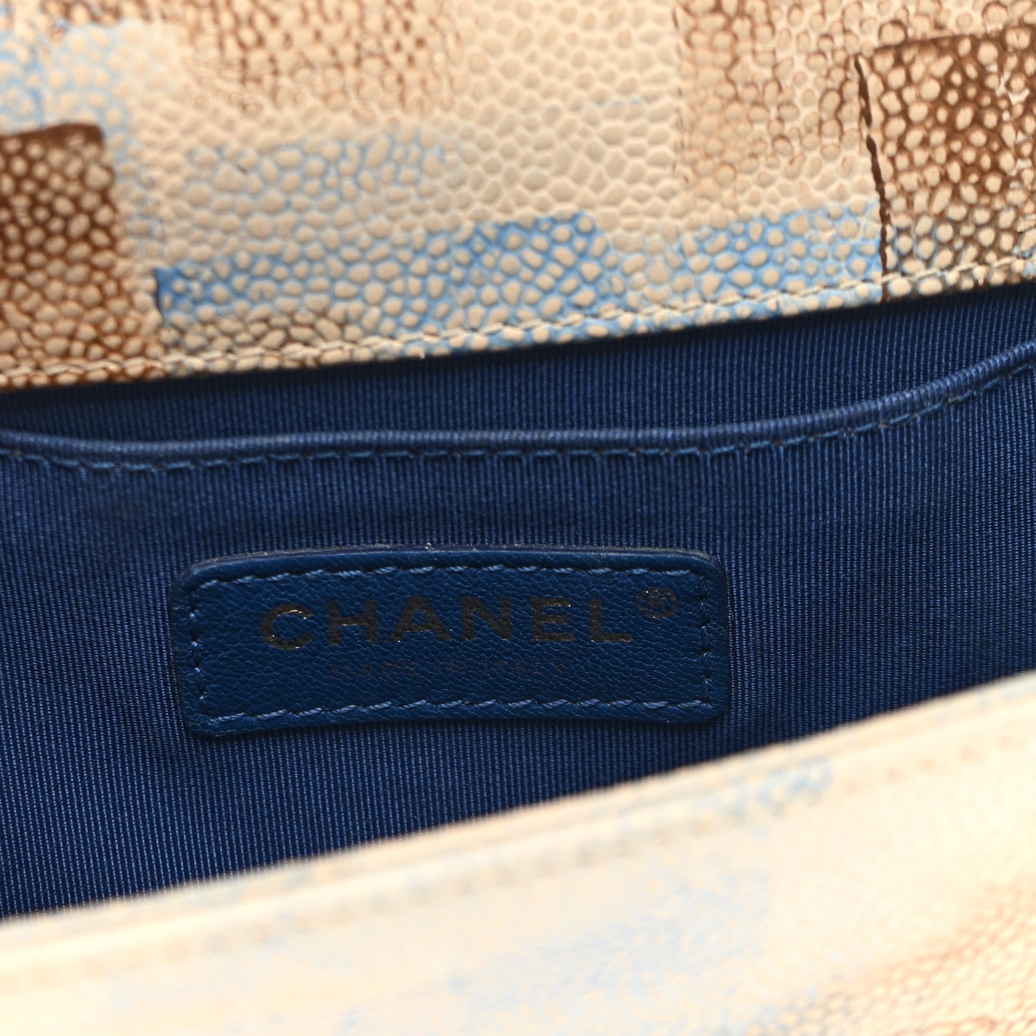 Chanel Painted Caviar Chevron Quilted Small Boy Flap Blue 6 of 11
