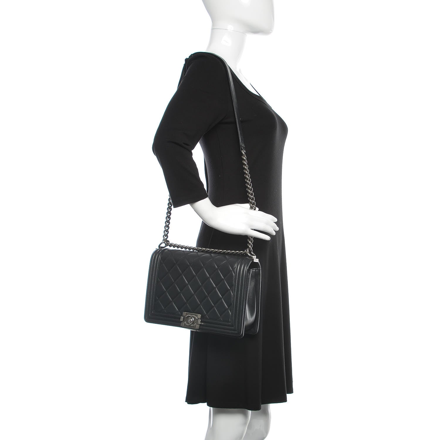 Chanel Lambskin Quilted New Medium Boy Flap Black 2 of 13