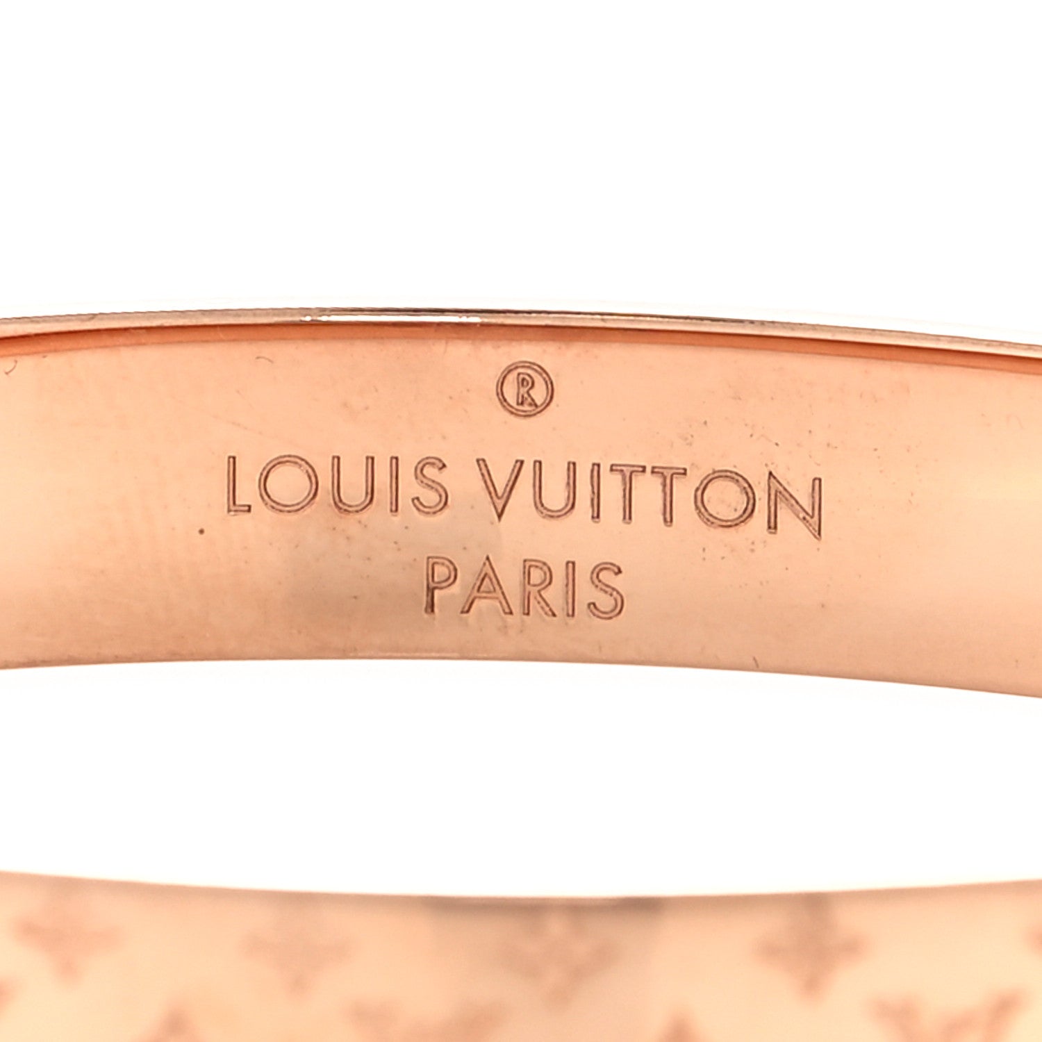 Louis Vuitton Brass Monogram Nanogram Cuff S Pink Gold 4 of 6