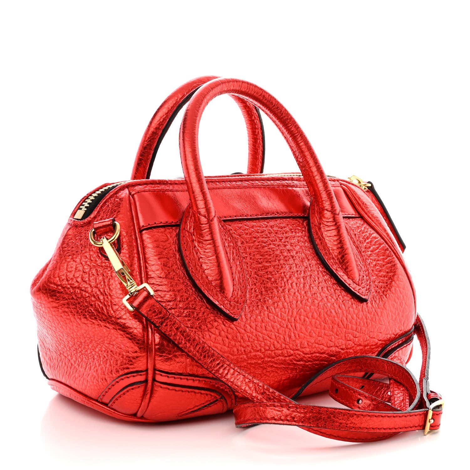Burberry Metallic Calfskin Small Blaze Satchel Red 3 of 14
