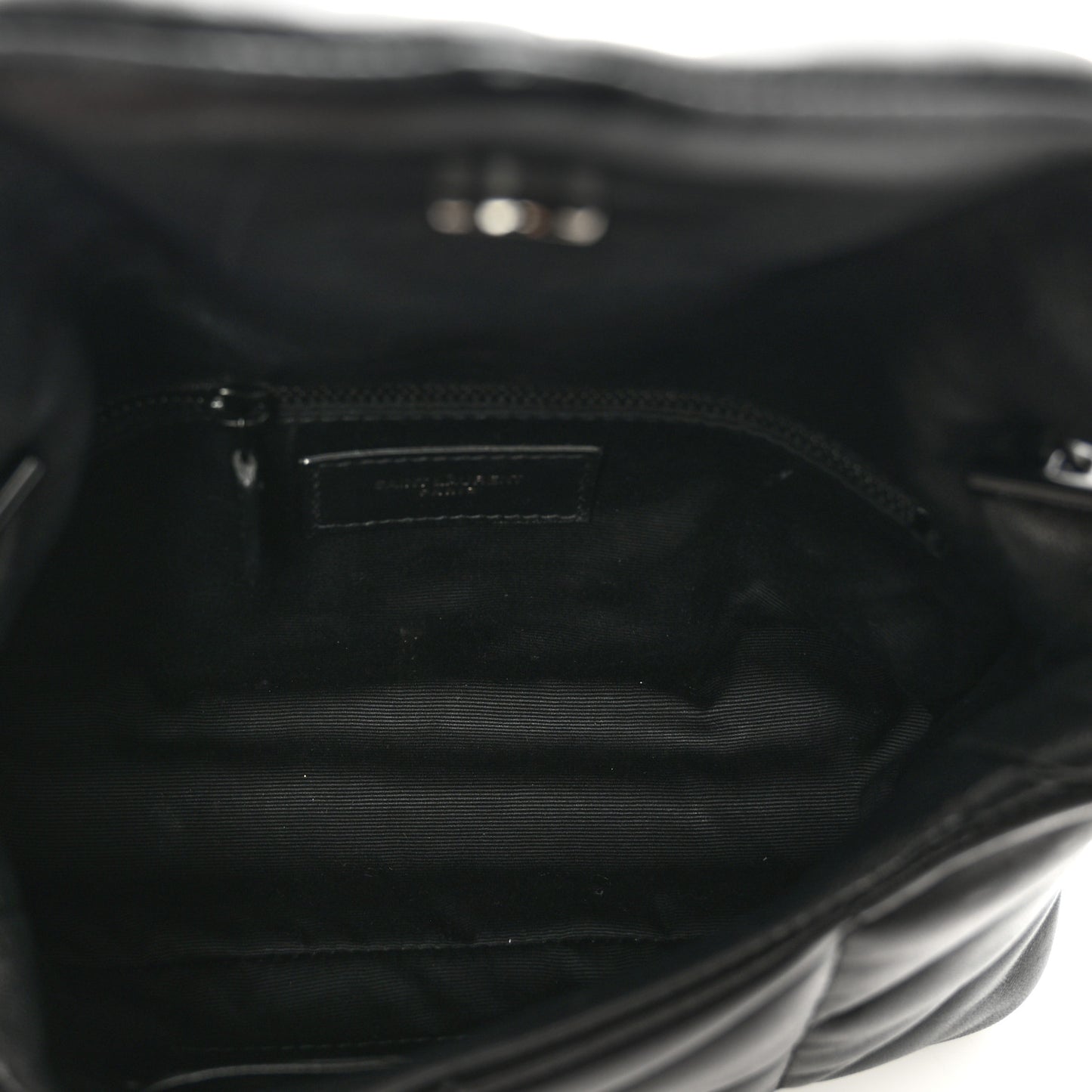 Lambskin Quilted Toy Loulou Puffer Monogram Monochrome Chain Satchel Black