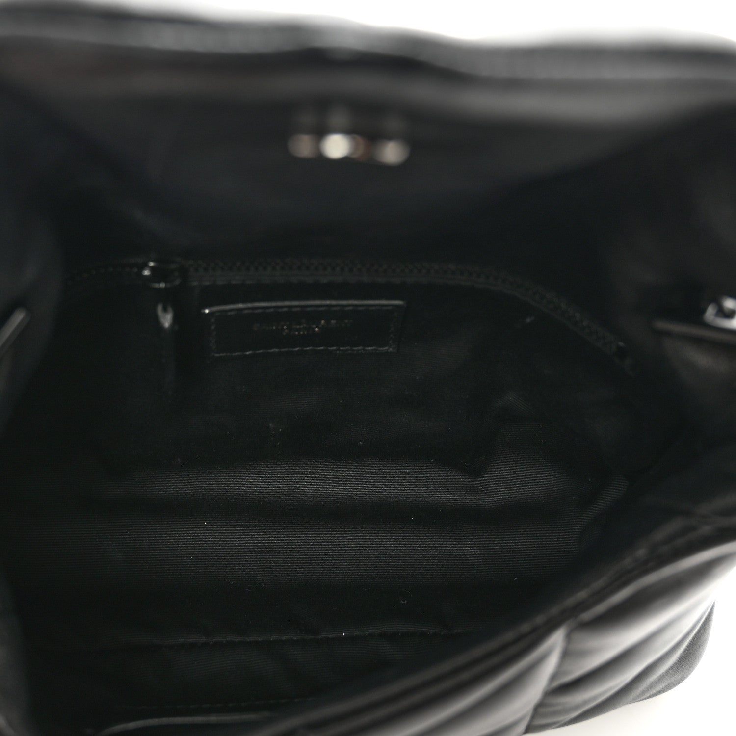 Saint Laurent Lambskin Quilted Toy Loulou Puffer Monogram Monochrome Chain Satchel Black 6 of 10