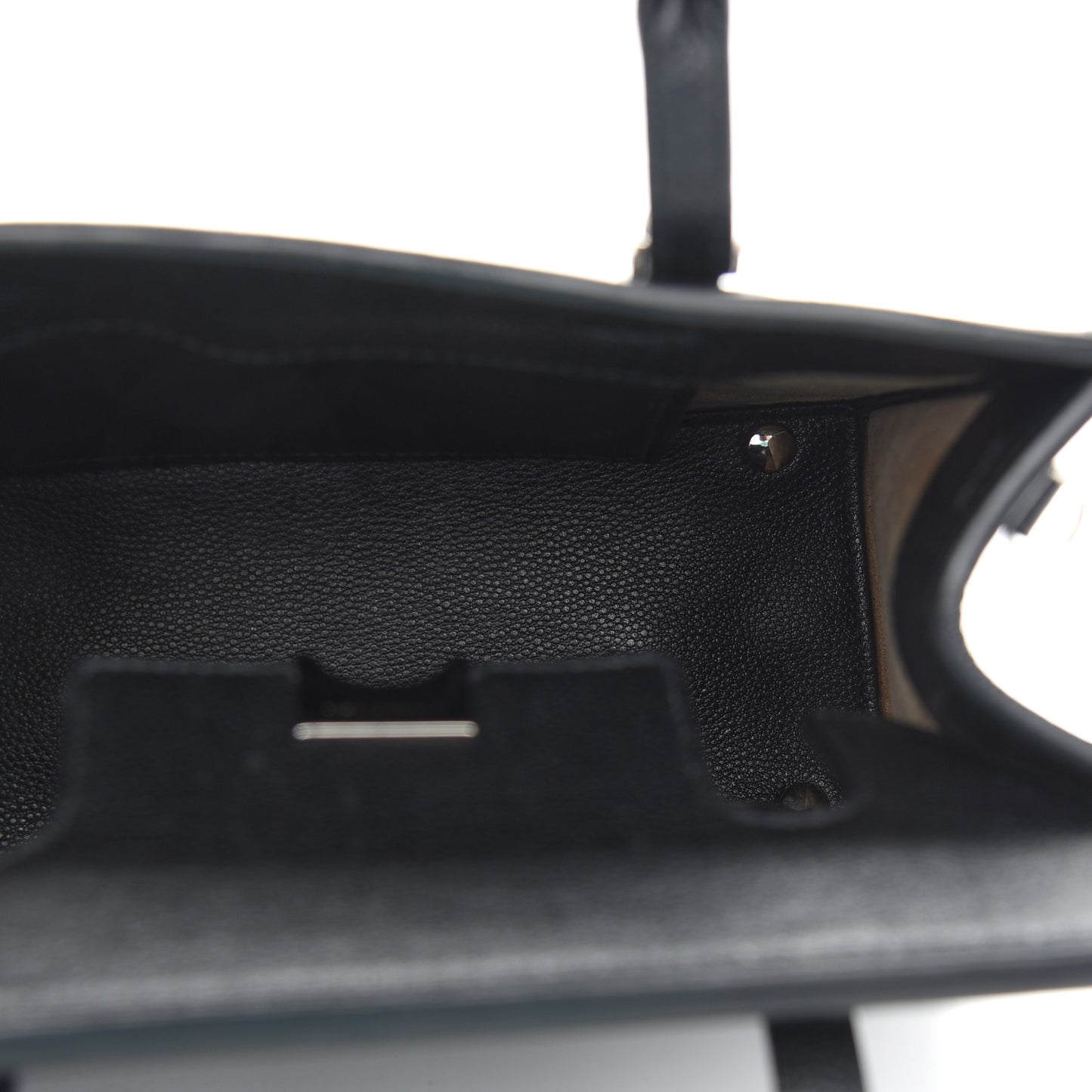 Grained Calfskin Papier Mini Flap Tote Black