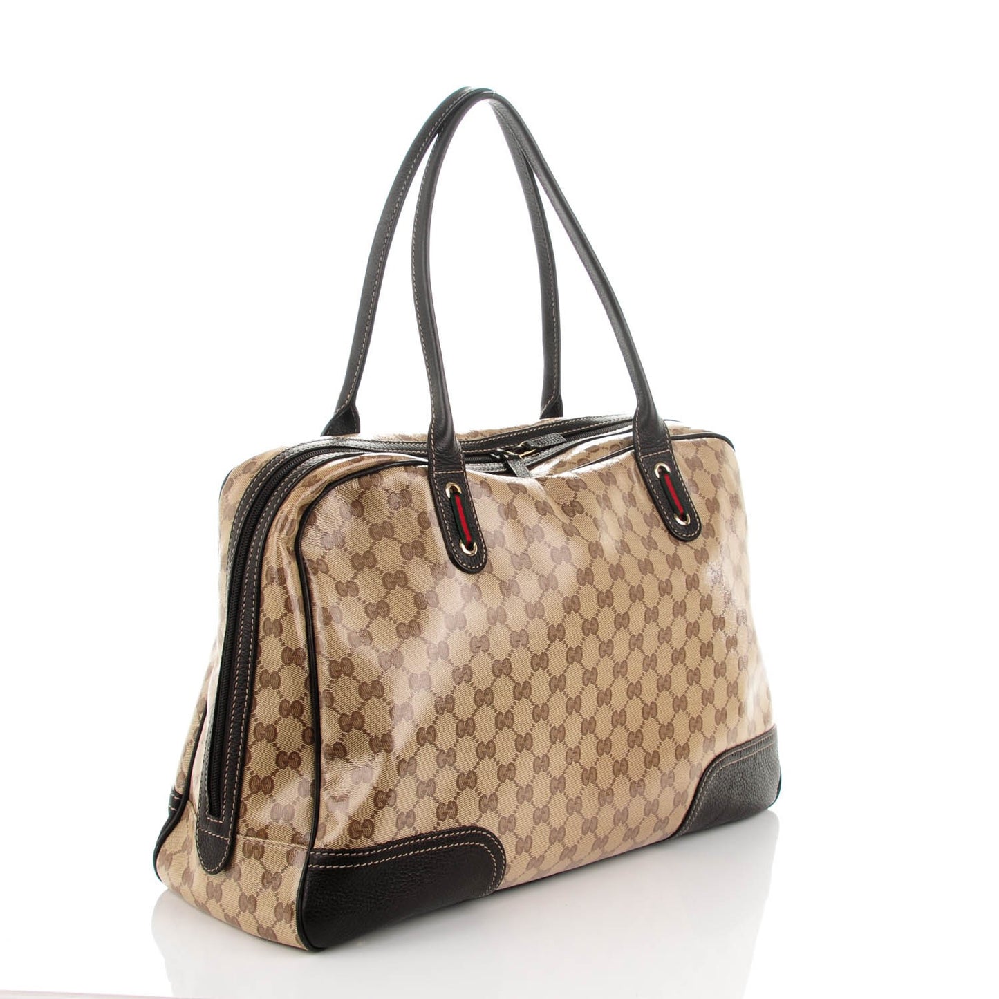 Crystal Monogram Large Princy Duffle Bag Beige Dark Brown