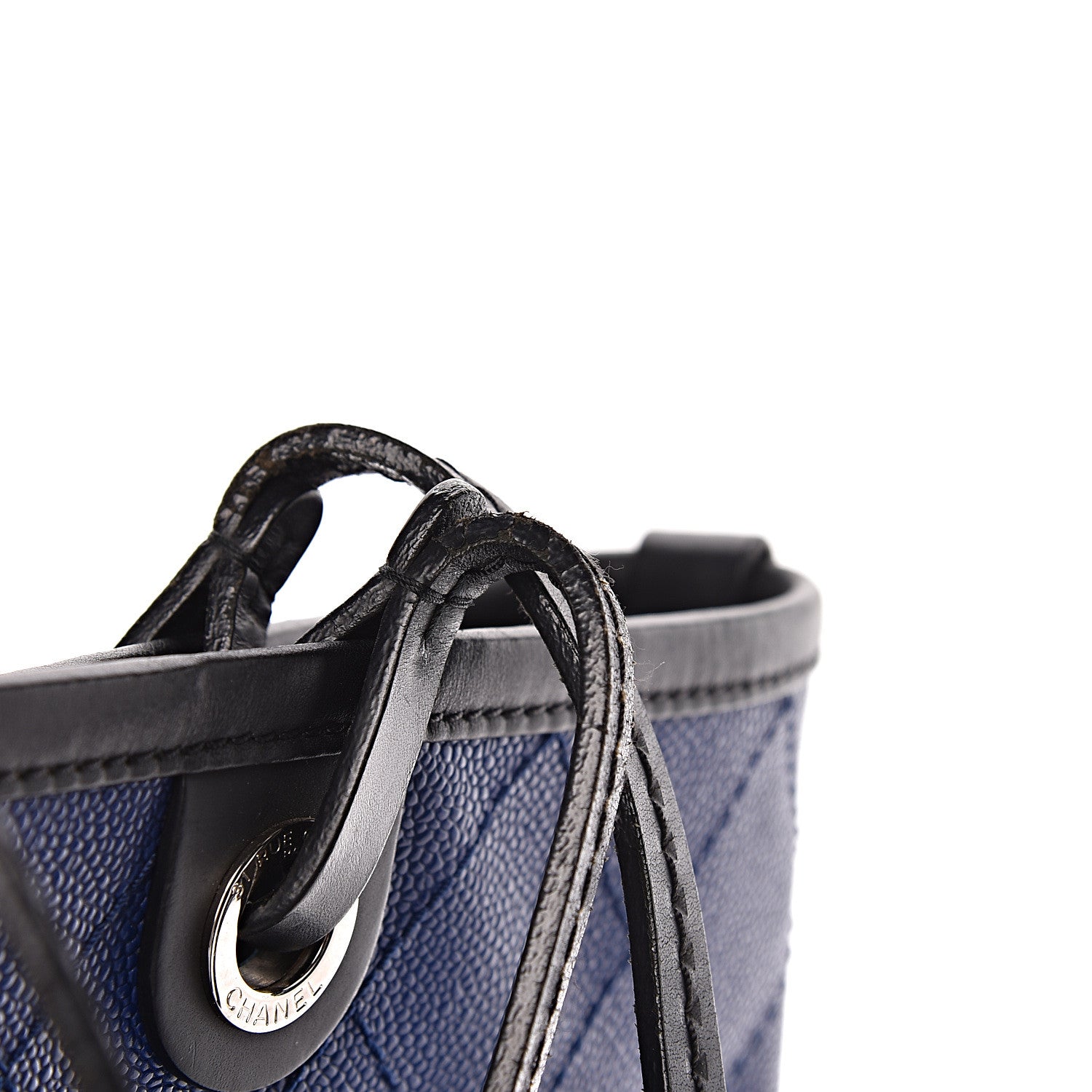 Chanel Grained Calfskin Shopping Fever Tote Blue 10 of 18