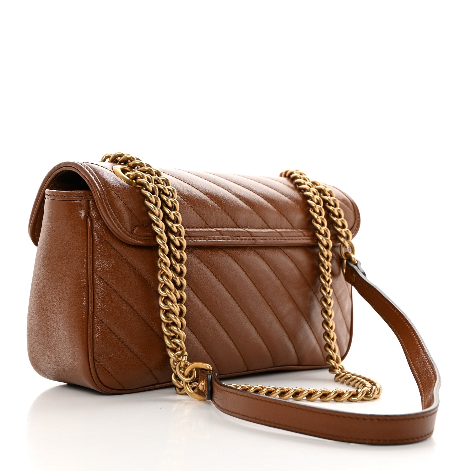 Gucci Azalea Calfskin Matelasse Diagonal Small GG Marmont Shoulder Bag Cuir 2 of 10