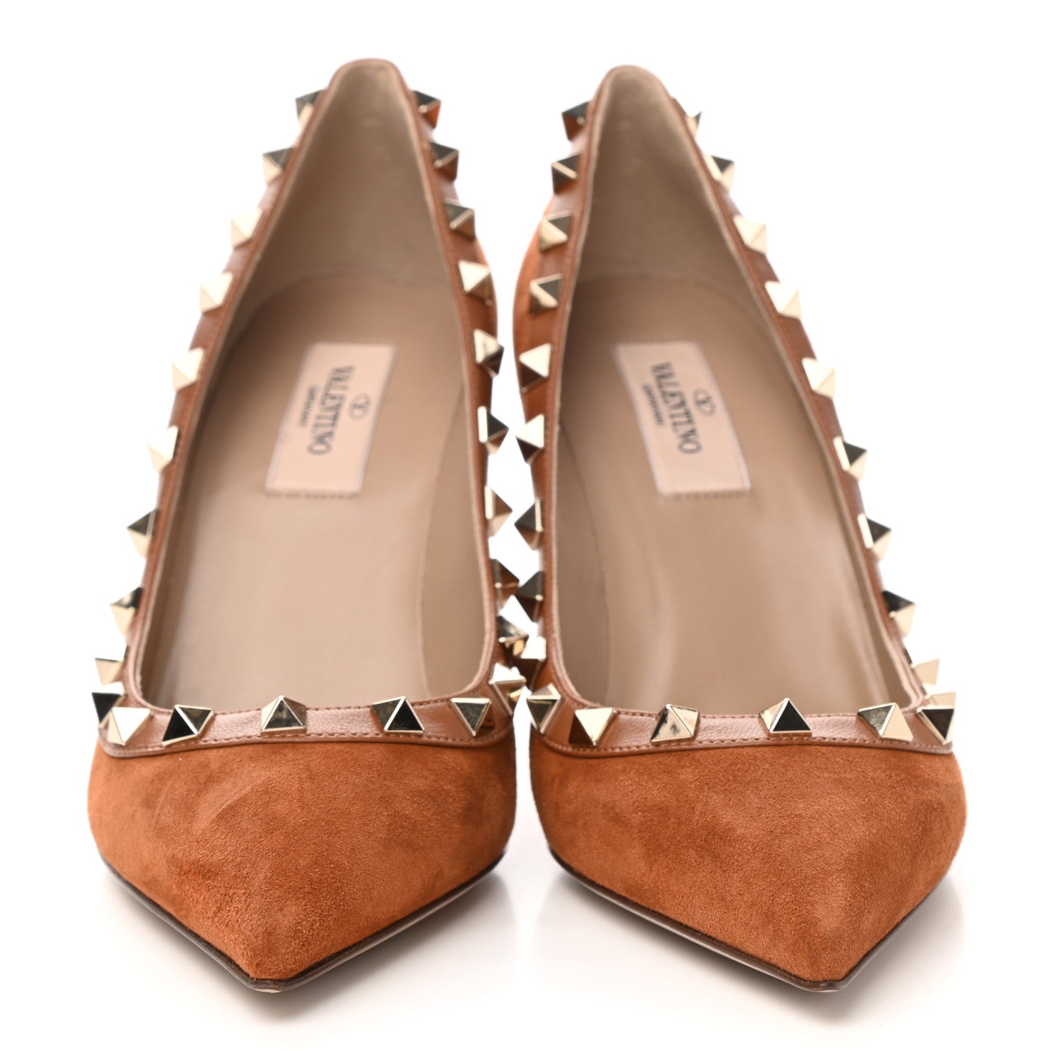 Valentino Garavani Suede Rockstud 85mm Pumps 36 Camel 2 of 10
