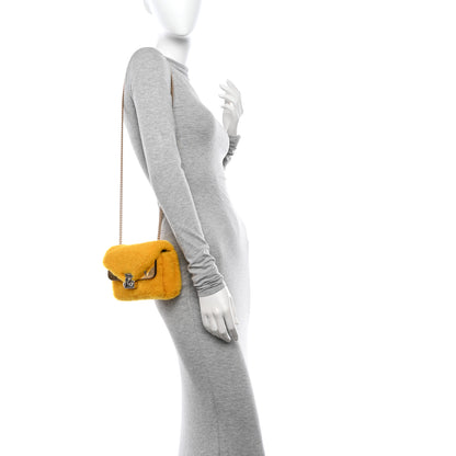 Fendi Shearling Glazed Fabric FF1974 Monster Eyes Small Bag Bug Chain Bag Narciso Tobacco Moro 2 of 10