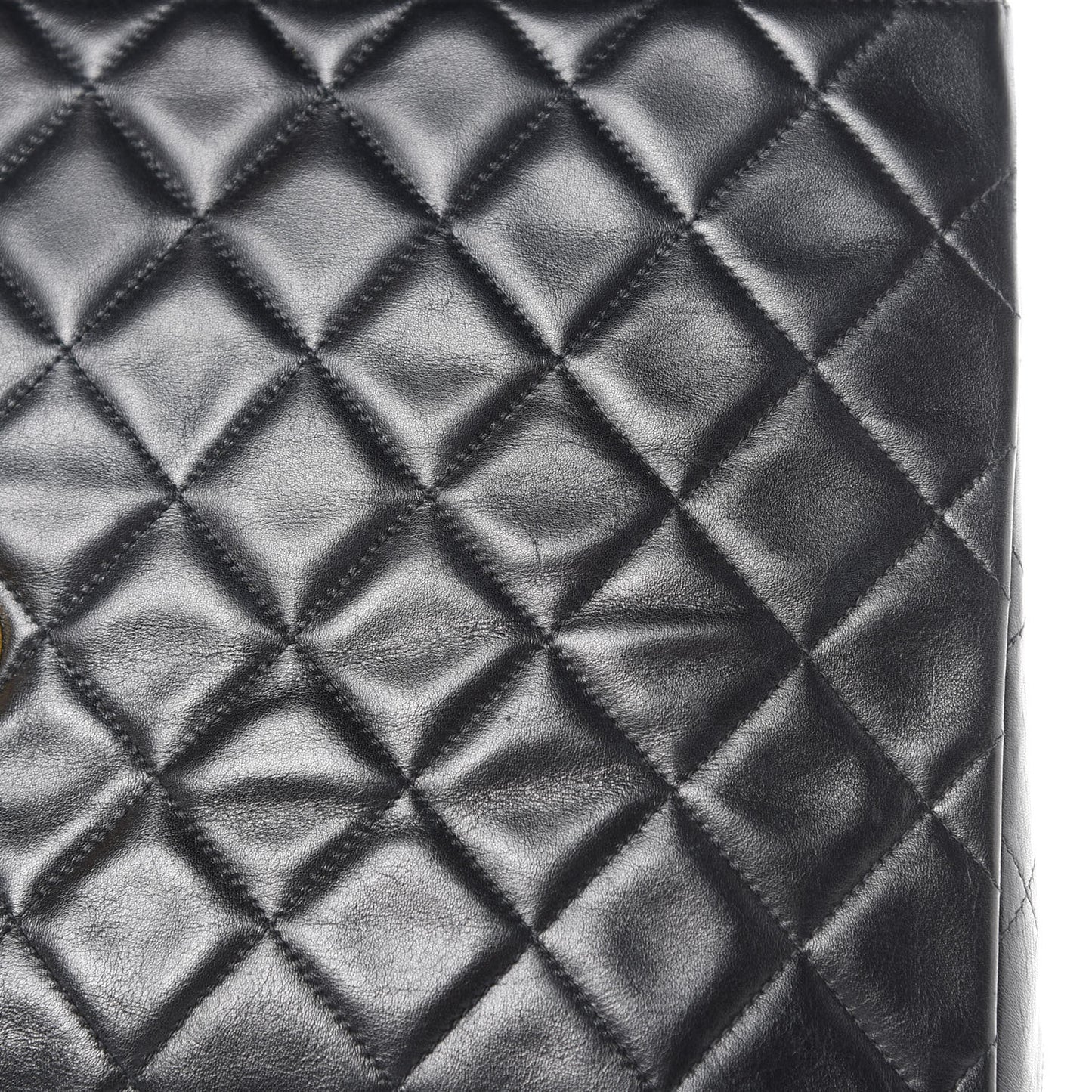 Lambskin Quilted XL Jumbo Single Flap Black