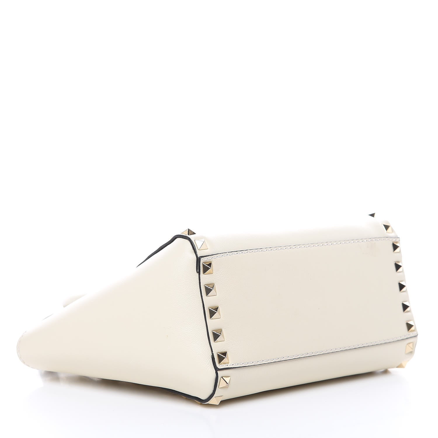 Valentino Garavani Vitello Mini Rockstud Double Handle Tote Ivory 4 of 13