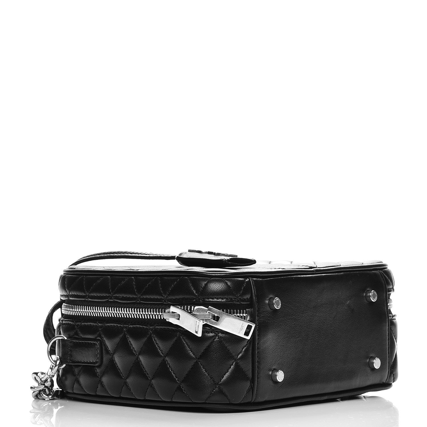 Saint Laurent Lambskin Matelasse Chevron Lunchbox Bag Black 4 of 7