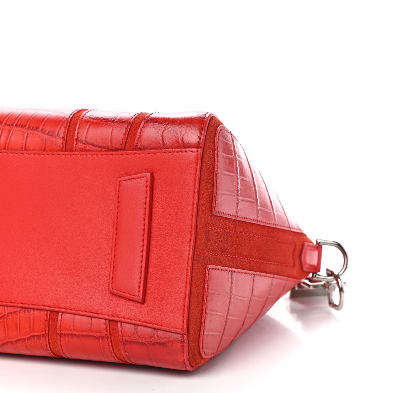 Givenchy Calfskin Crocodile Embossed Small Antigona Red 9 of 11