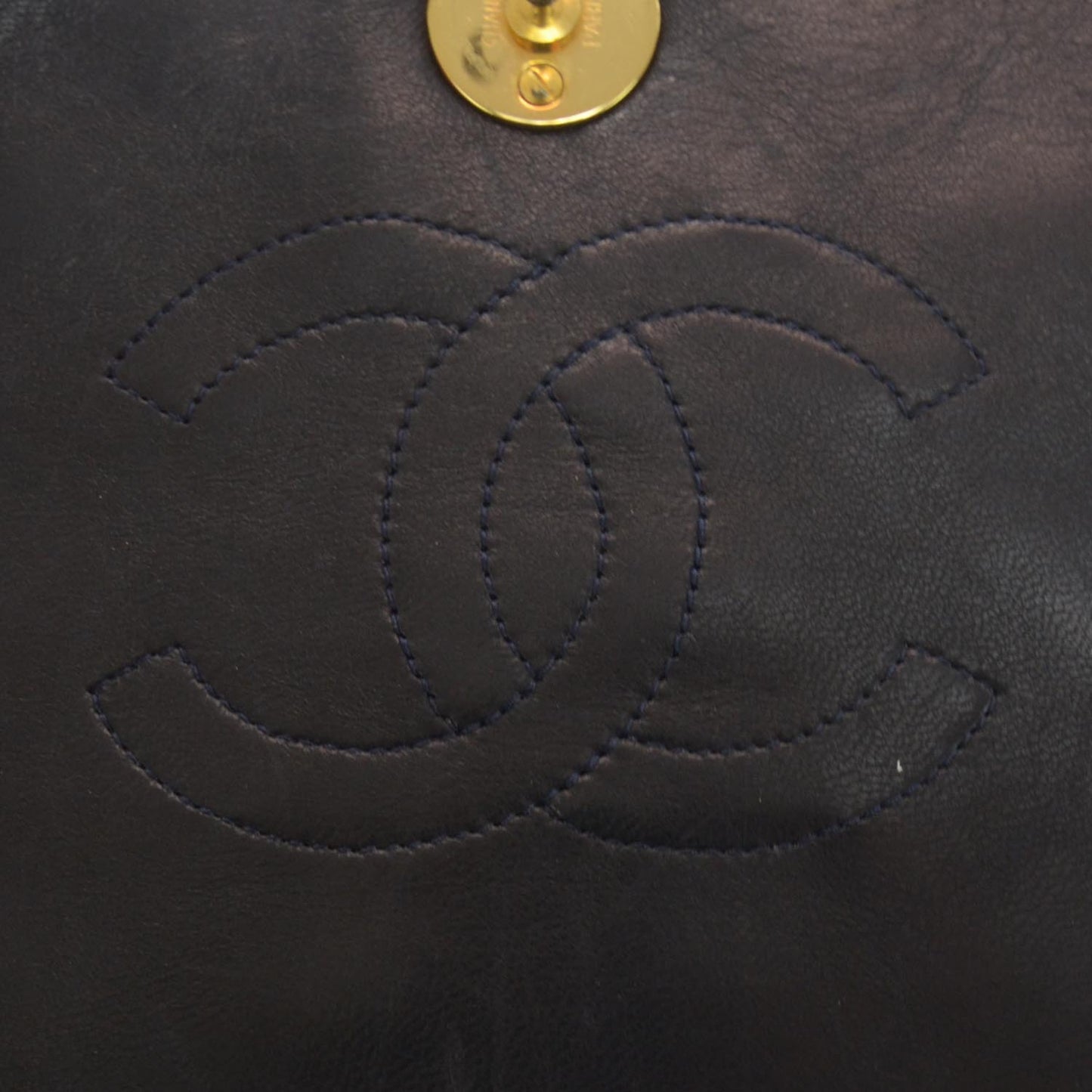 Lambskin Small Flap Navy