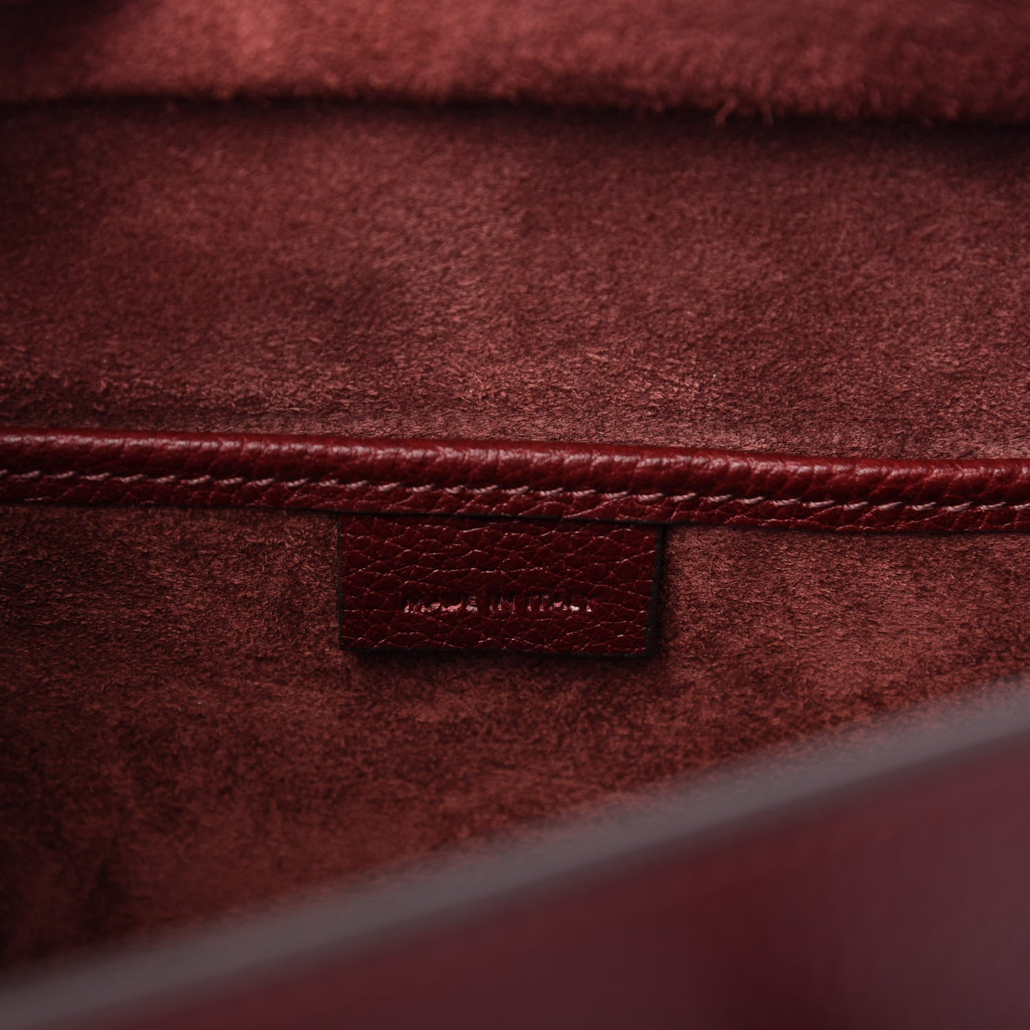 Celine Drummed Calfskin Nano Luggage Burgundy 8 of 10